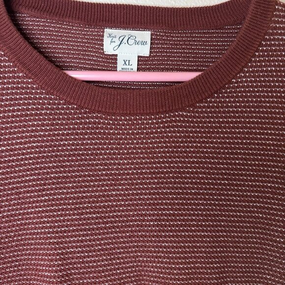 J. Crew Men's Crewneck Sweater Burgundy Size XL Cotton Blend #268 - Picture 2 of 6